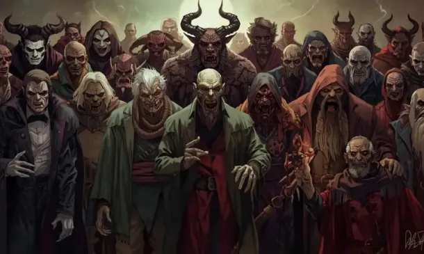 Eine Gruppe von Dämonenwesen.