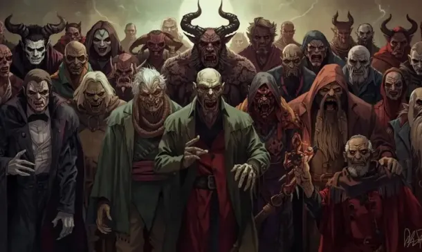 Eine Gruppe von Dämonenwesen.